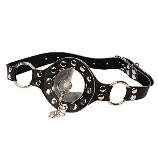 SM Mouth Gag with SM No Made of PU and Stainless SM SM Captive Erotic Toy Gag, Plug, Lid, Training, Humiliation, Cosplay, Sound, Steel, Adjustable,