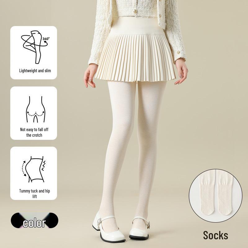 

Women s Black Vertical Striped Slim-Fit Base Layer Pants - Spring/Autumn 9-Point Elastic Pantyhose One Size (Suitable for 80-140 lbs)