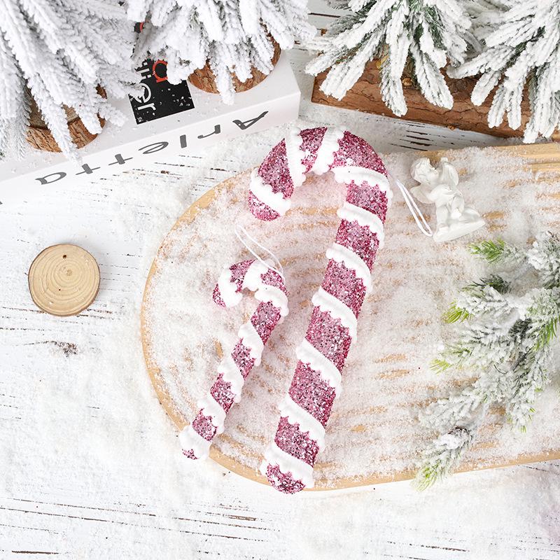 Red and White Foam Candy Cane Christmas Tree Decoration 14cm Foam Cane - 5g розовый