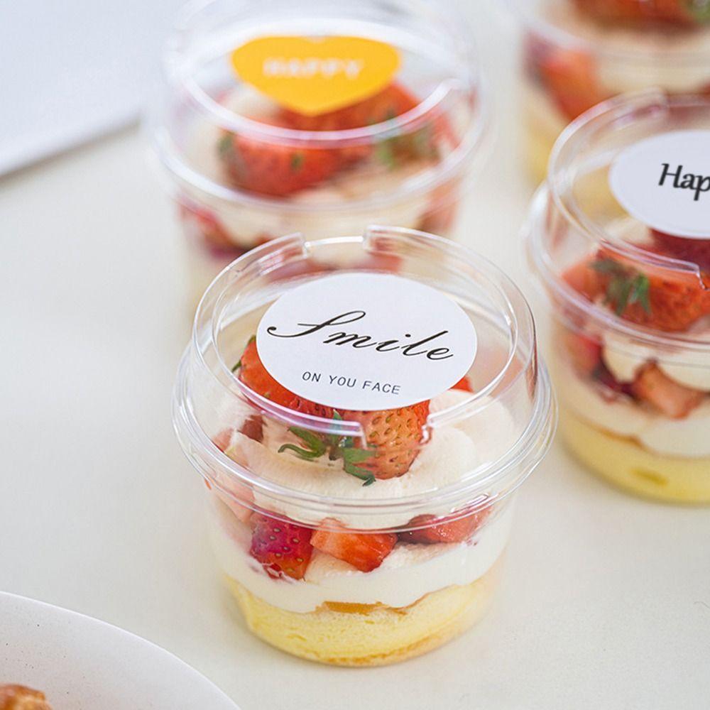 50PCS Transparent Bowl Disposable Pudding Cups Plastic Material Dessert Cups Yogurt Cup  Yogurt