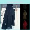 Stylish Black Cape Hood Robe Designed For Witch Wizard Fantasy And Cosplay Outfits