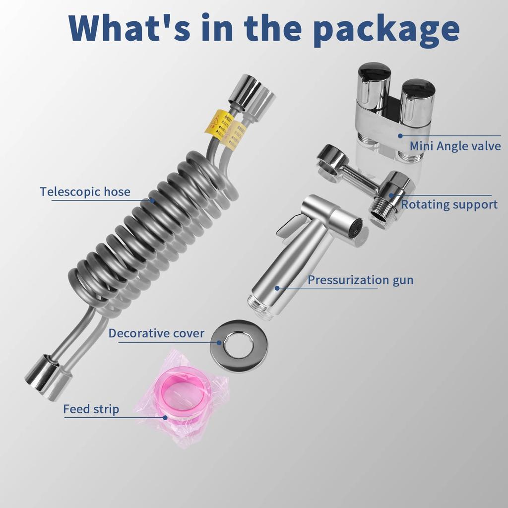 Toilet Handheld Bidet Sprayer Set Stainless Steel Spray Gun For Bathroom Shower Cleaning Personal Hygiene Accessories