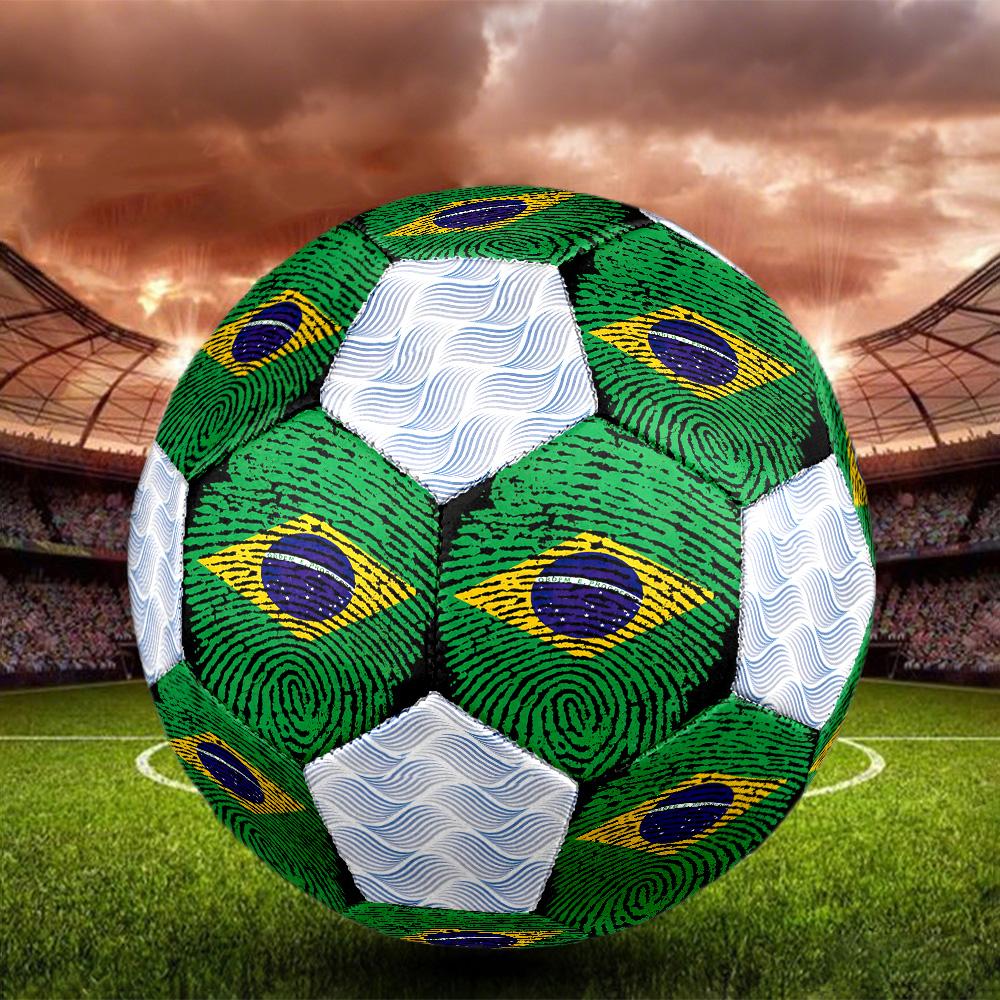 1 pz Bandiere Brasiliana e Portoghese Pallone da Calcio Calcio Taglia 5 Pallone da Calcetto Indoor alla Moda Colorato Gioco per il Cortile - Ottimo Regalo per gli Appassionati di Sport