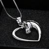 Trendy Cute Heart Horse Pendant Necklace For Women Men Dainty Silver Color Lovely Animal Horse Clavicle Chain Party Jewelry Gift