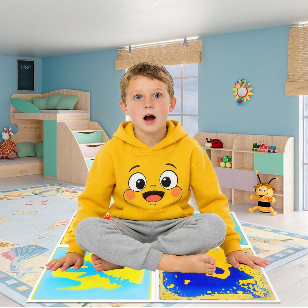 4Pcs/Set Sensory Classroom Tiles Foot Tactile Play Crawling Mat Colorful Sensory Activity Game Autism Toy