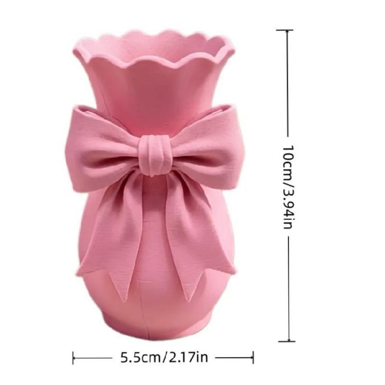 3D Printed Bowknot Design Flower Arrangment Vases Container Home Decors For Shelf/Table/Living Room Display Wedding Gift