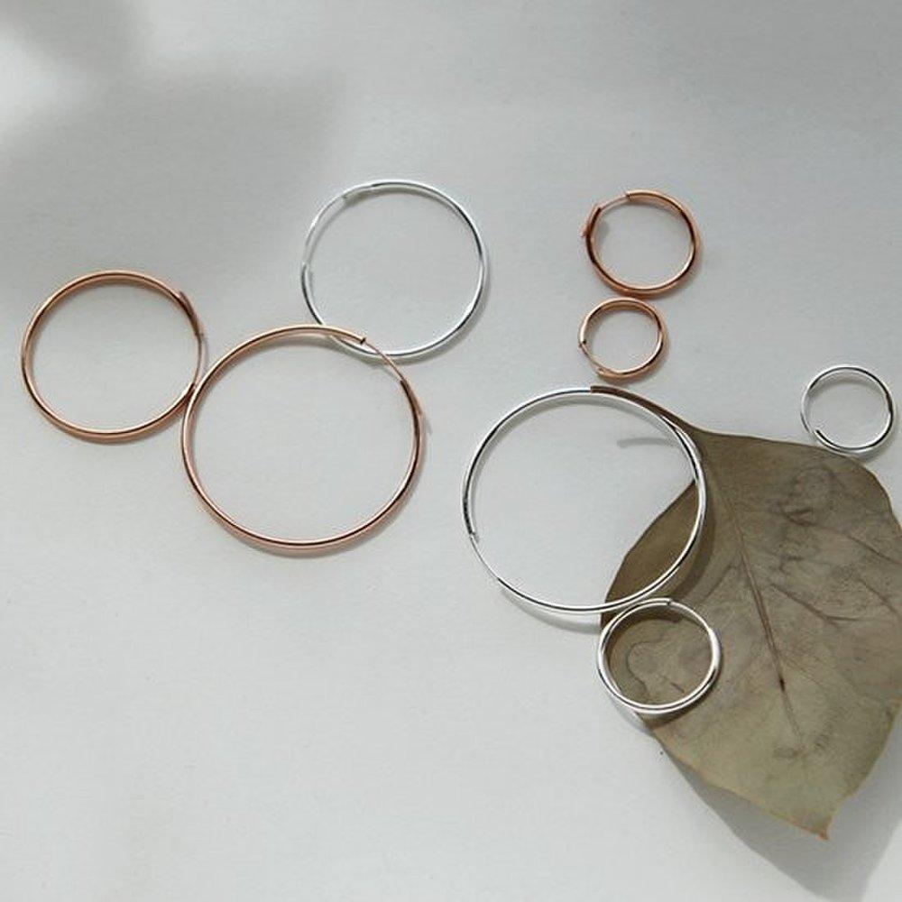 J.Lauren 9M02019-1Cm Sterling Silver Rose Gold Ring Silver Earrings