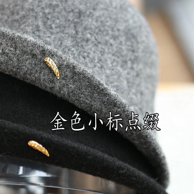 Nový vlněný klobouk bucket dámský podzimní a zimní retro klobouk s ohrnutým okrajem zlatý standard móda teplý klobouk typu basin