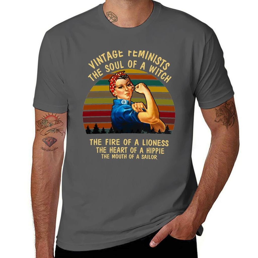 Vintage Feminists The Soul Of A Witch Tshirt Holiday Simple Tee Shirt Tshirt