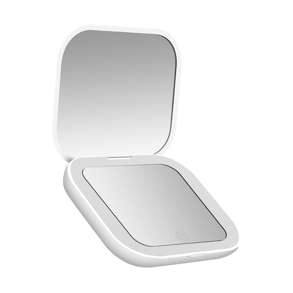 

Компактный маленький мини-подарочный туалетный столик складные светодиодные фонари портативное ручное мини-зеркальце карманное зеркало для макияжа белый