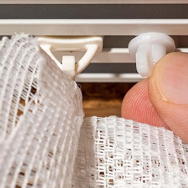 Sada 10 bílých plastových zarážek pro závěsové kolejnice Snadná instalace Posuvné jezdce pro kolejnice Závěsové upevňovací prvky