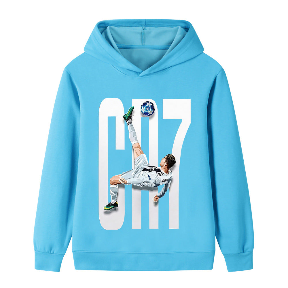 2026Spring Autumn Casual Children's Hoodie Sports Sweatshirt for Boys and Girls Ronaldo Printed 2-14 Years Fashion Kids Pullover Top