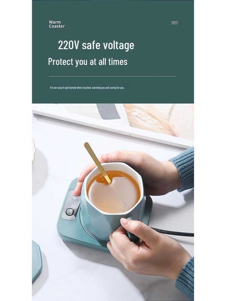 USB-Powered Ceramic Heated Coaster for Constant 55°C Warmth - Ideal Gift