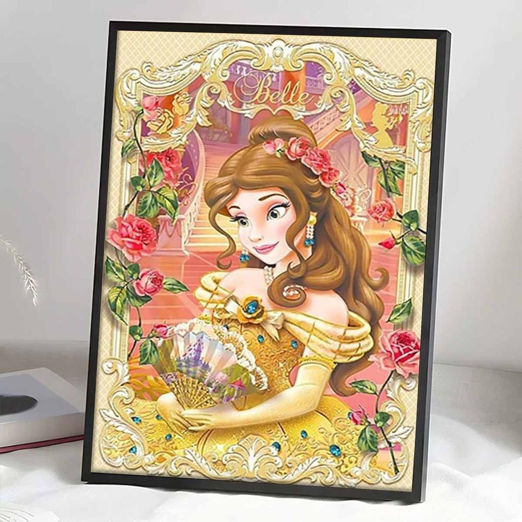 5D Diy Diamond Painting The Fan and The Princess Full Drill Rhinestones Mosaic Embroidery Handmade Products Home Decor Gift