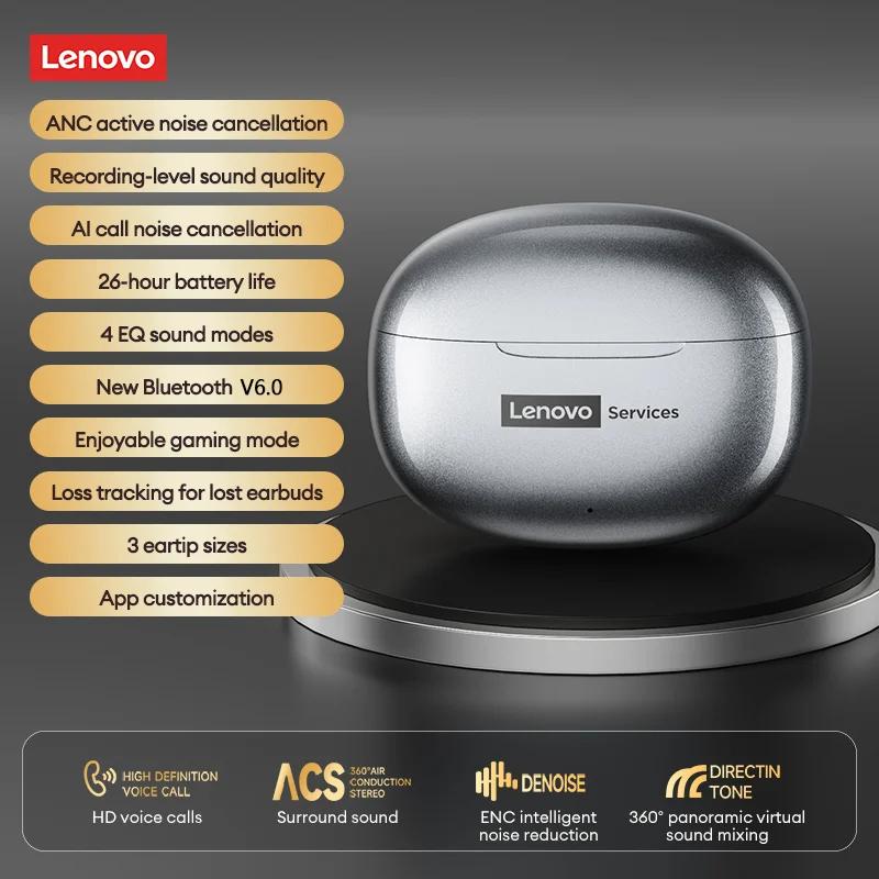 Original Lenovo LE202 Wireless Bluetooth 6.0 Earphones AI Call Noise Cancellation Sound Quality Headphone Long Battery Life Earbuds