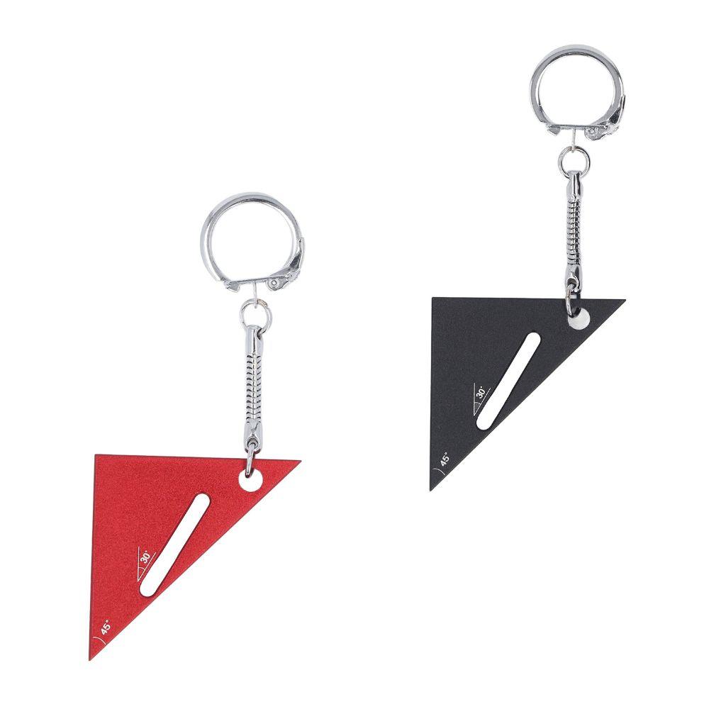 2PCS Portable Aluminum Alloy Carpenter Square High Precision 45/90 Degree Protractor Tool Compact red Triangle Ruler Woodworking