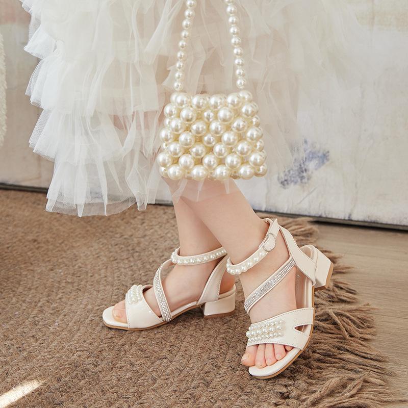Fashion Girls' Shoes Summer New Kids Sandals Soft Soled Girls Princess Shoes Simple Women's Sandals Anti Slip Girl High Sandal