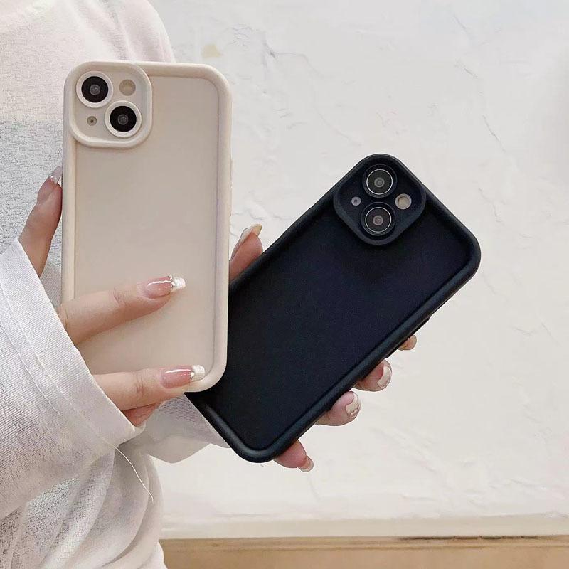 The new model is suitable for Apple 15promax mobile phone case, frame ladder iPhone17 fashion 16 simple solid color, anti-drop.