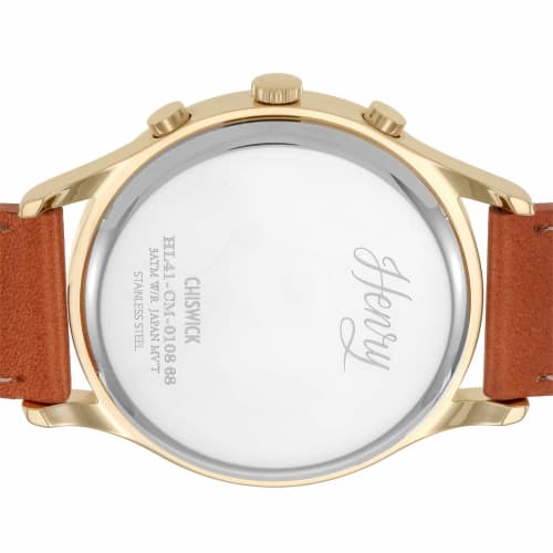 Henry London CHISWICK Watch, 41mm, Green Dial, Stainless Steel Crystal, Quartz Movement, Men's, White, HL41CM0108-LBR