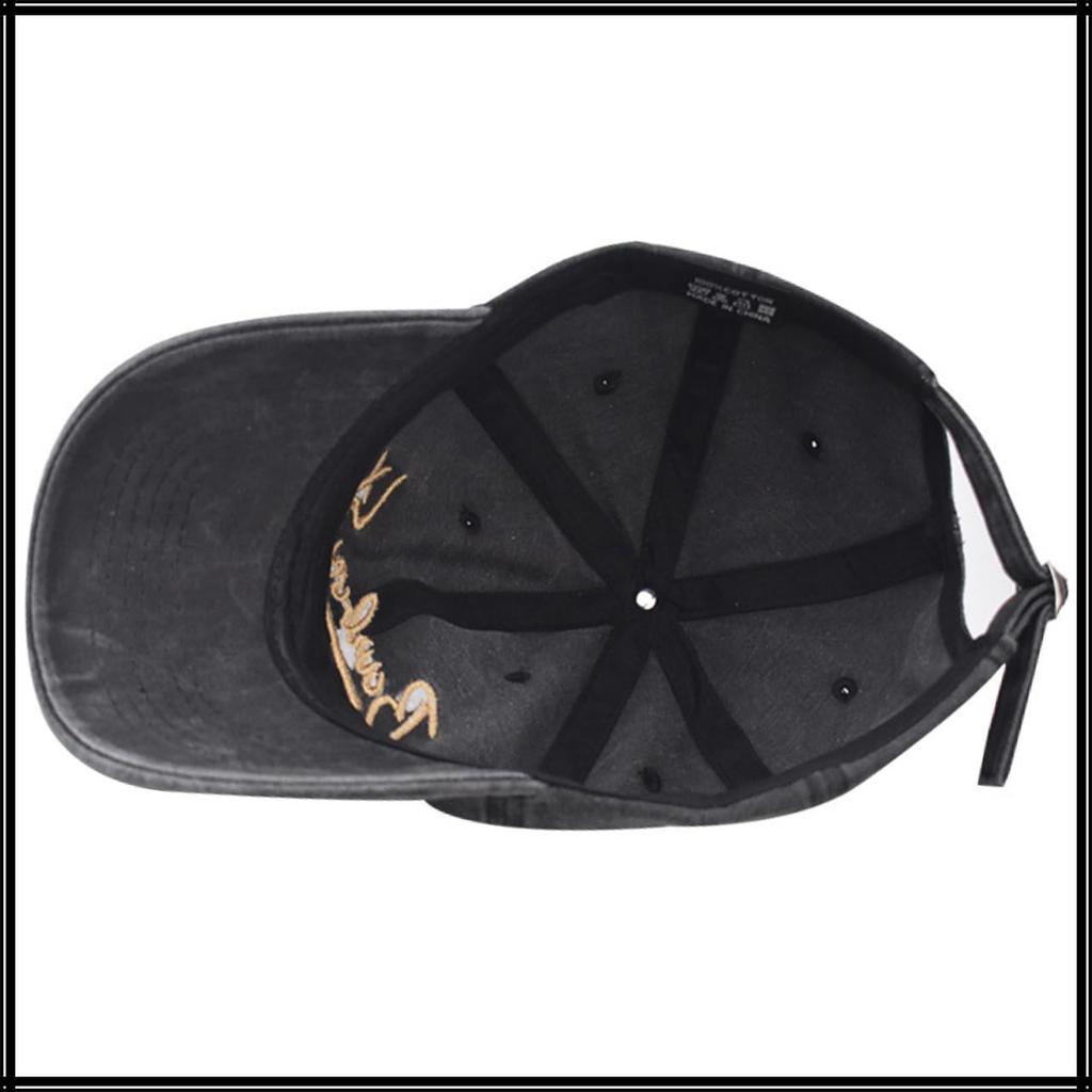 Baseball English Letter Size CZA422 [White Fang] Hat, Cap, Cap, Embroidery, Stylish, Outdoor, Adjustable, Men's, Women's, (Black)