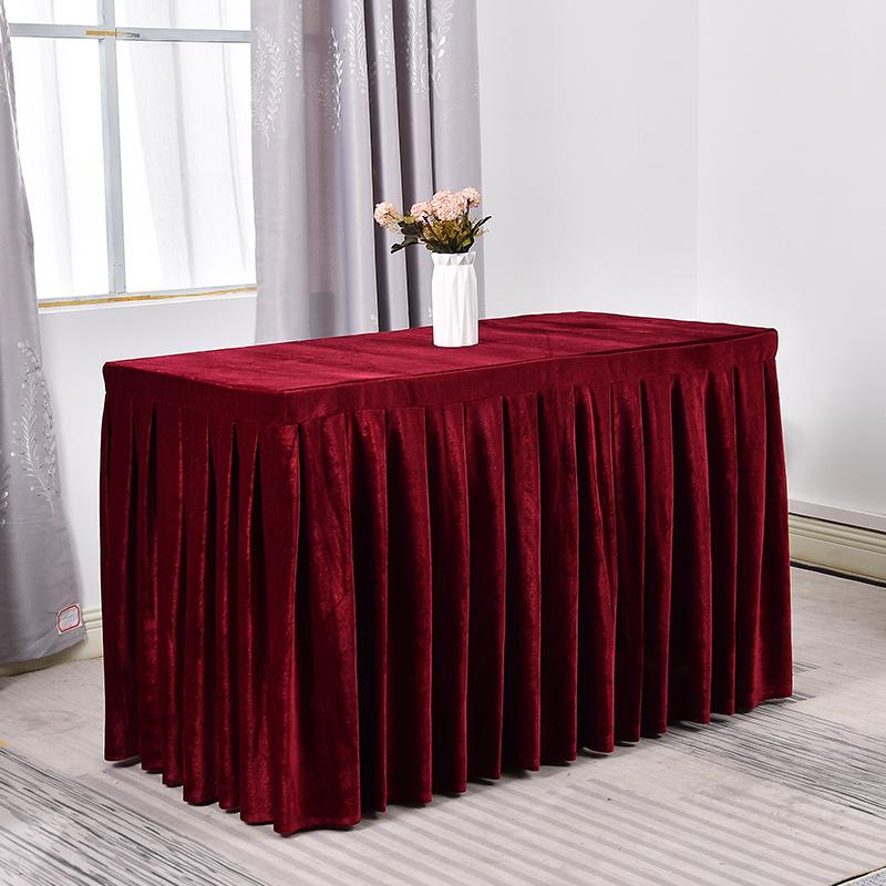Konferenztischdecke für Hotels, rechteckige Tischdecke für Büros, Anmeldebereich, Flanelltischdecke, Tischüberzug, Tischrock