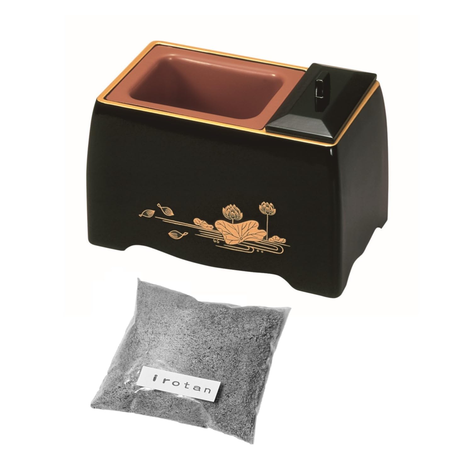 

irotan 5-inch incense burner (black) and incense ash set