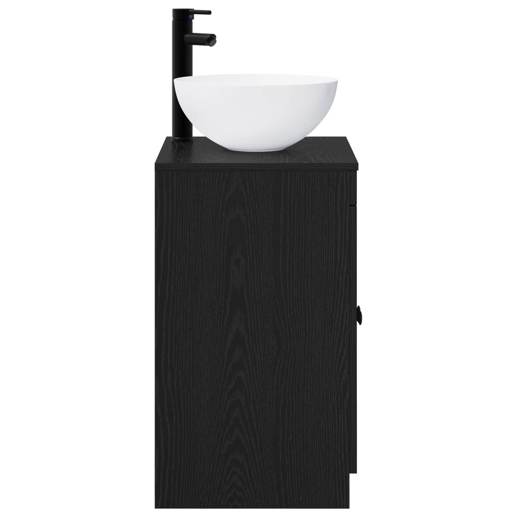Bathroom Furniture Set Black Oak Engineered Wood