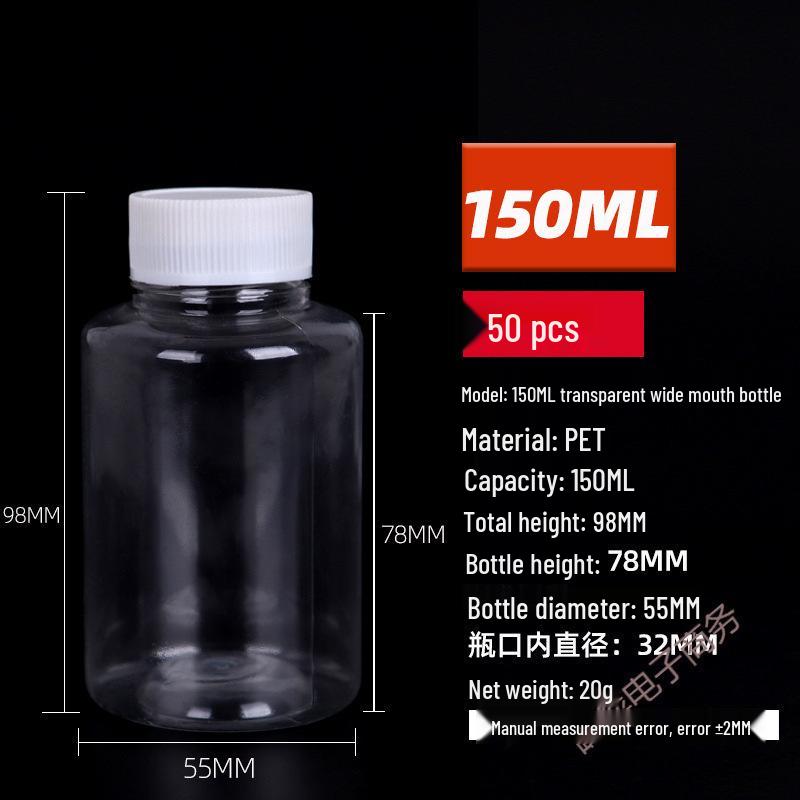 Piccola Bottiglia di Plastica Trasparente per Medicine (15/20/30/50 ml) per Liquidi e Campioni