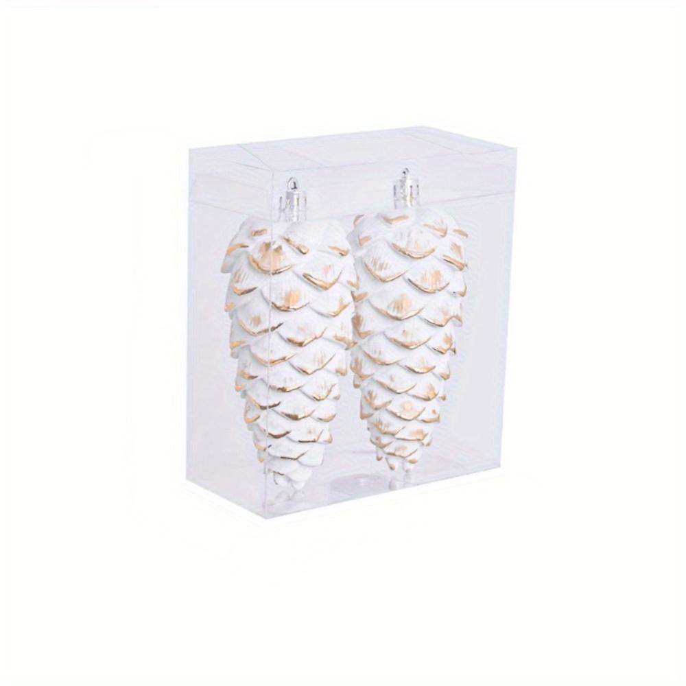 

2 шт. Рождественские украшения, пластиковая имитация сосновой шишки, подвеска в виде большого листа сосны, выдувное формованное украшение в виде сосновой шишки 2pcs золотистый