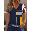 Summer Women's 3D Printed V-Neck T-Shirt Fashion Versatile Breathable Trend Casual