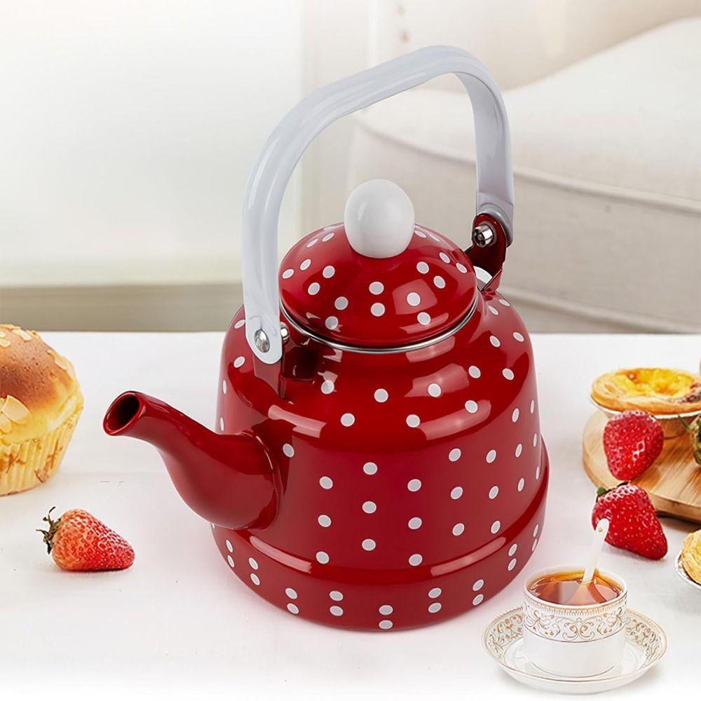 European Style Enamel Tea Kettle Handmade Ancient Bell Pot Teakettle Tea Pot  Restaurant