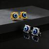 Fashion Unique Round Lucky Evil Eye Stainless Steel Stud Earrings for Men Women Hypoallergenic Stylish Piercing Jewelry Gifts