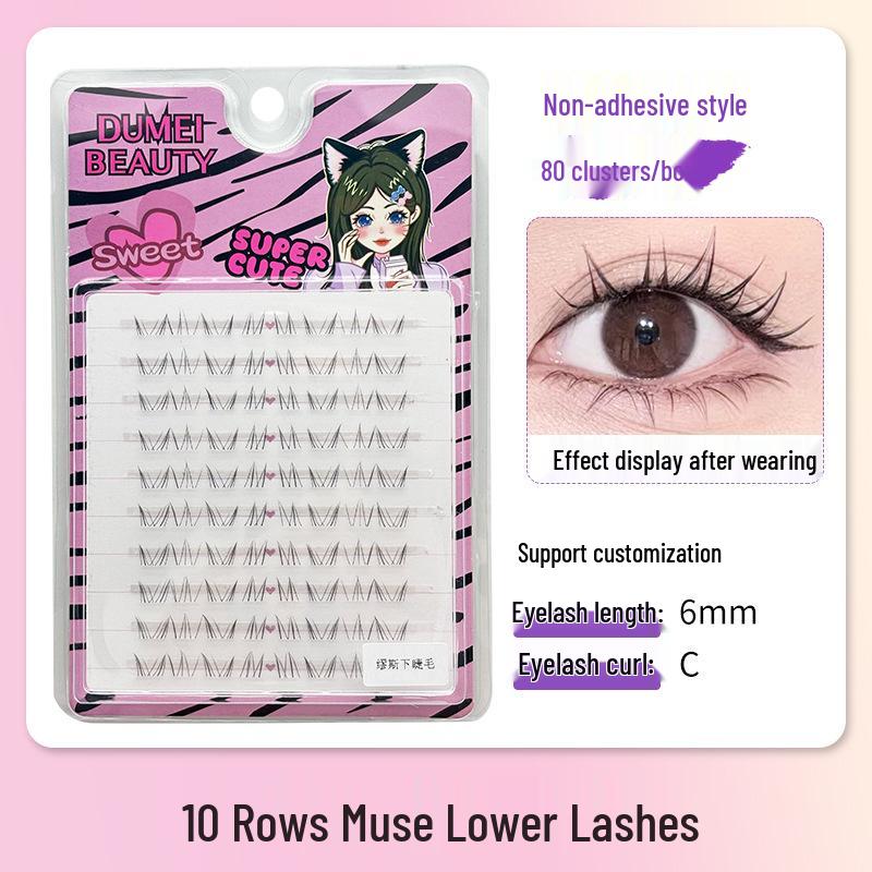 10-Row Autumn Leaf & Sunflower Faux Eyelashes - Flat, Glue-Free