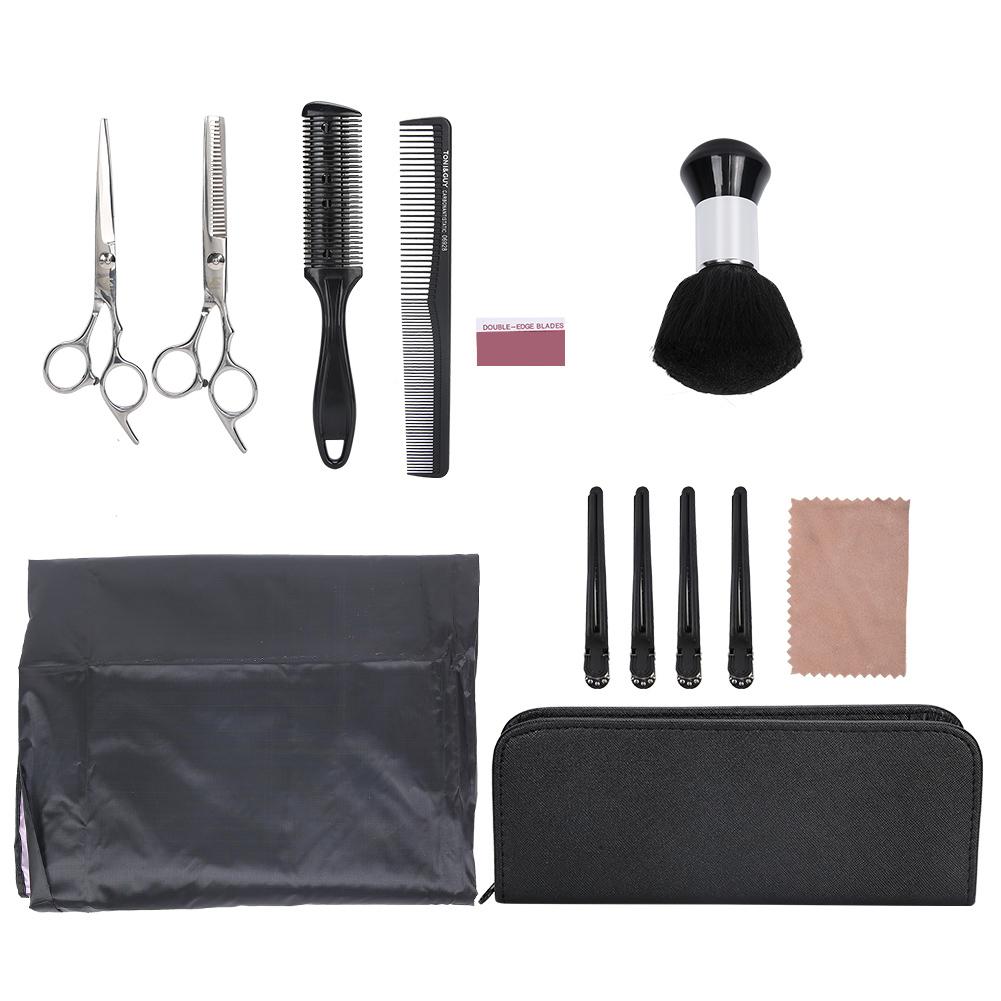 Professional Hairdressing Tool Set Flat Thinning Scissors Apron Hair Cutting Comb Brush
