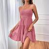 Women's Fashion Summer Spring Solid Color Print Sleeveless Suspenders One Shoulder High Waist Casual Dresses