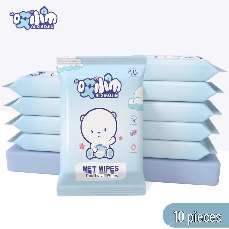 

Портативные детские влажные салфетки для рук и рта - Специальные для новорожденных и детей, в индивидуальной упаковке 5 Packs Bear Wipes