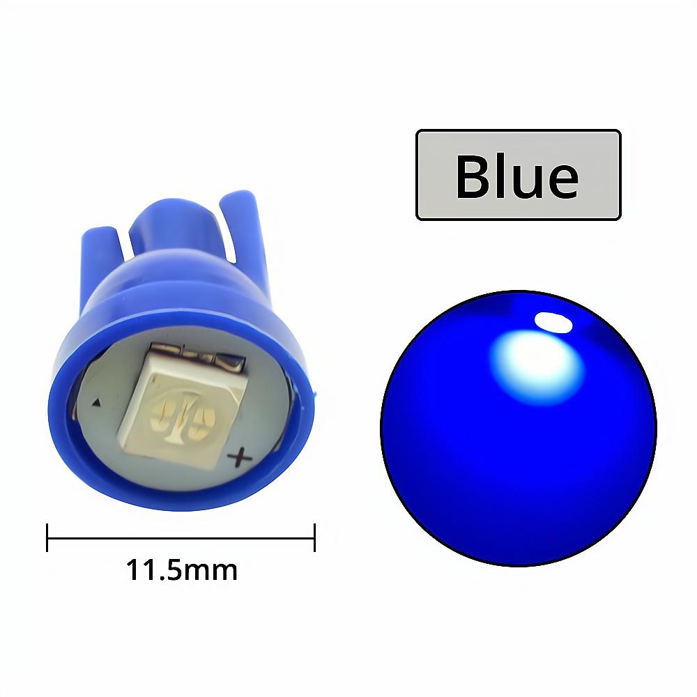 10Pcs Lots T10 W5W 5050 1Smd Car LED White Blue Red Yellow Green Bulb 194 168 192 Dome Lights Wedge Auto Clearance Lamps DC 12V