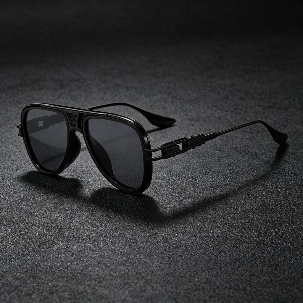 New square sunglasses pilot metal punk style sunglasses personalized fashion trend glasses advanced sense