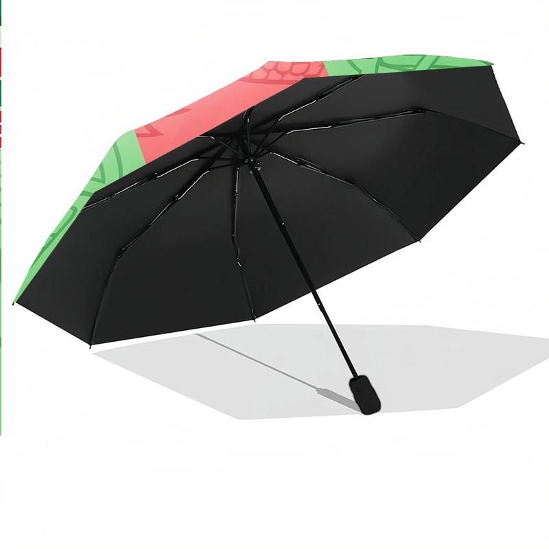 Wales Rugby Print Auto 8?Ribs Folding Umbrella Wind Resistant Lightweight Automatic Umbrella For Daily Travel