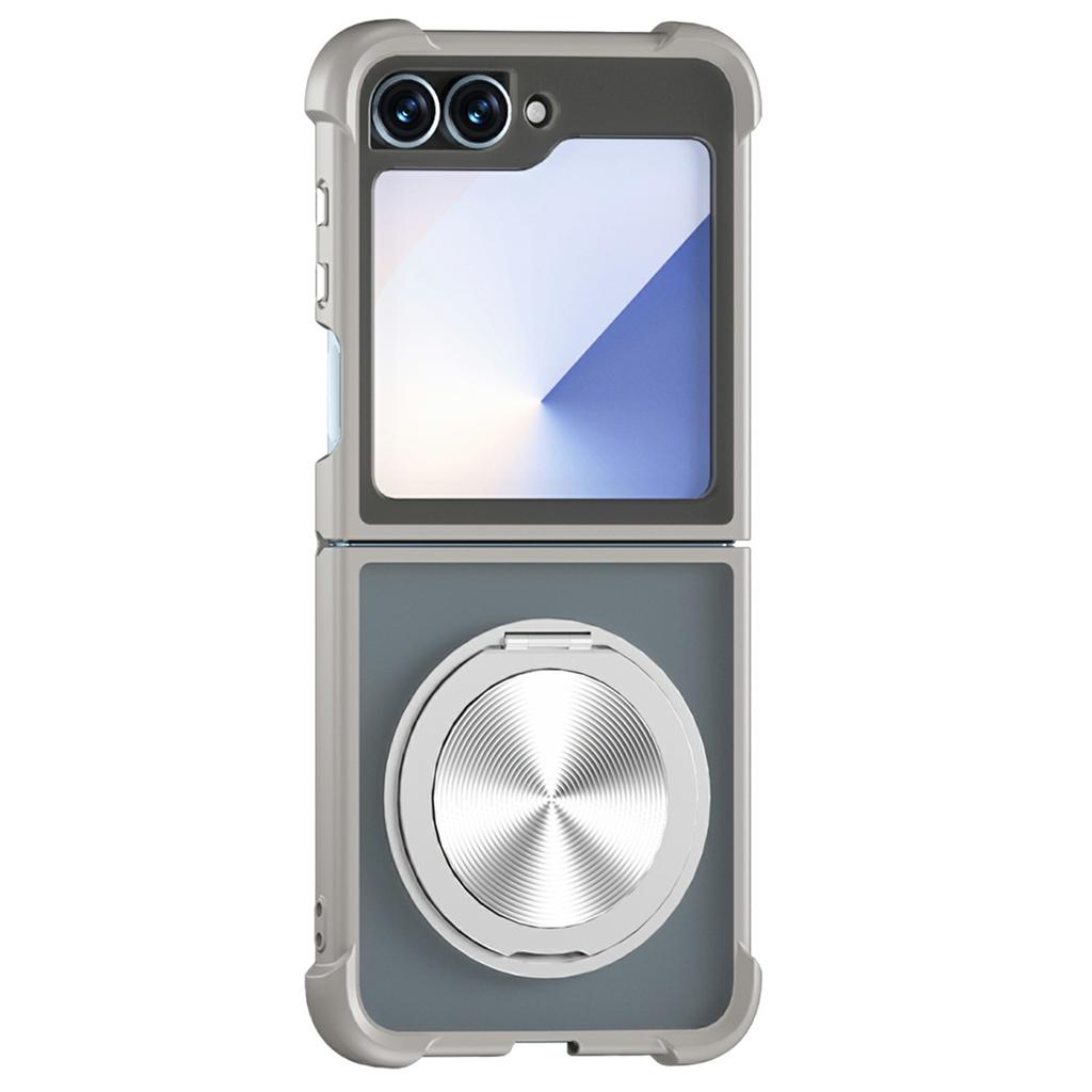 For Samsung Galaxy Z Flip7 FE 5G/Z Flip6 5G/Flip5 5G Magnetic Case CD Vein Kickstand Shockproof TPU + PC Phone Cover