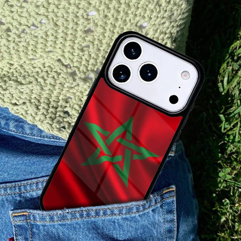 Maroc Morocco Flag Coat Of Arms Mobile Phone Case Compatible with IPhone 17 16 15 14 13 12 11Pro Max 17 Air Cover