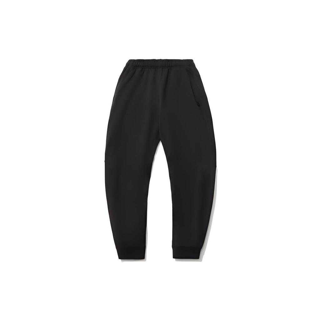 Li Ning Badfive Sports Basketball Series Solid Color Drawstring Cuffed Sweatpants Men Bottoms Black AKLR161-2