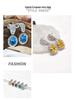 Gusen Jewelry Cross-Border Oval Earrings - European & American Style with Simple Color Gem Zirconia for Women