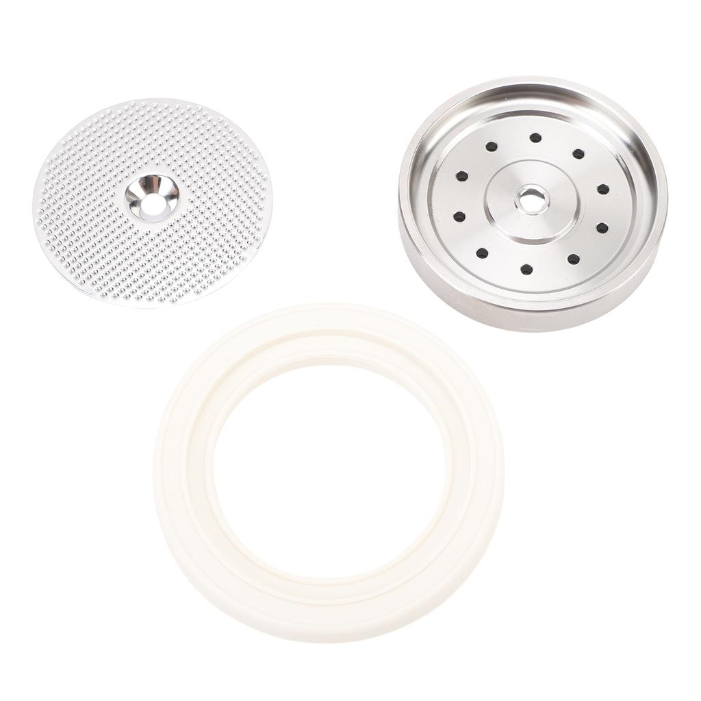 Improved Coffee Machine Shower Screen and Holder Gasket Kit with Stainless Steel Holder, Upgrading Water and Preventing Leakage, Replacement for 9