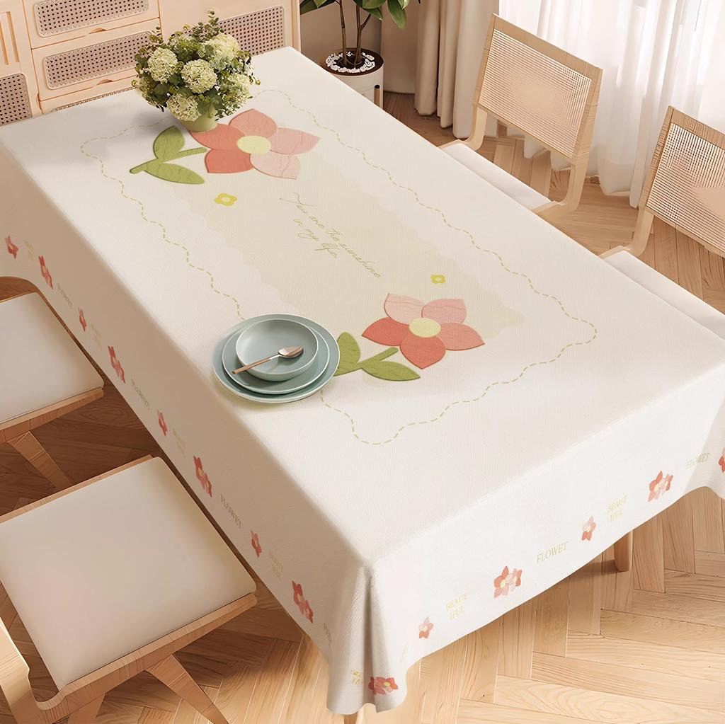 Masa Örtüsü Su Geçirmez ve Yağ Geçirmez Kalıcı PVC Yemek Masası Masa Örtüsü Küçük Taze Çizgi Film Masa Örtüsü Dikdörtgen Sehpa Masa Örtüsü