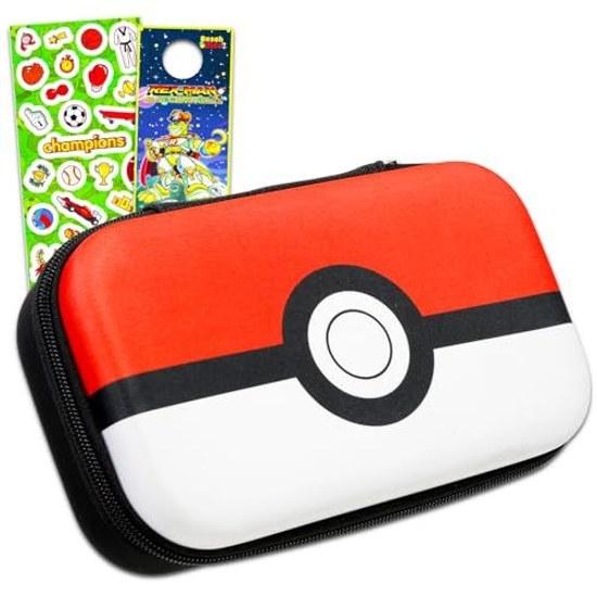 Pokemon pencil box set - video game school supplies bundle Pokeball case bookmark stickers more stationery children boys girls toddlers