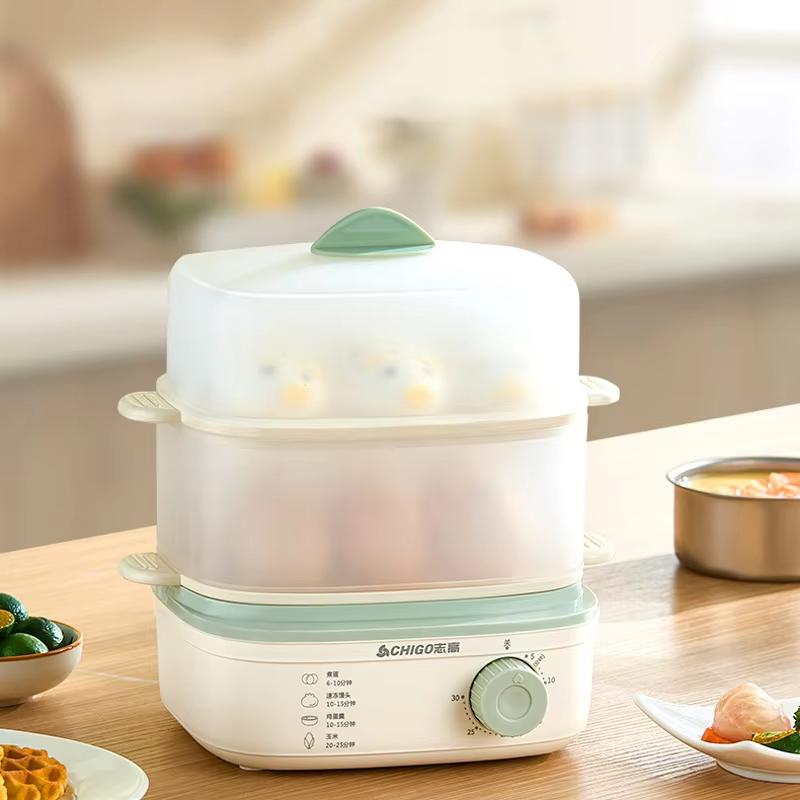 350W Electric Boiler 16 Eggs Automatic Breakfast Machine Timing Egg Custard Food Warmer Steaming Cooker 220V