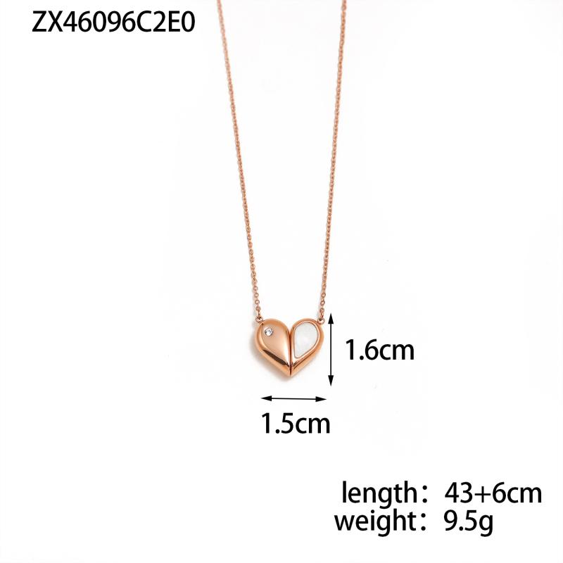 CARLIDANA Irregular Texture Heart Love Zircon Pendants for Stainless Steel Gold Plated Fashion Jewelry Necklace for Women