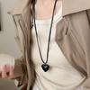 Heart Necklace with Soft Velvets Adjustable Chain Stylish Neckchain Accessories Party Accessory for Fashion Enthusiasts