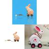 Wooden Craft Toy Car With Cute Bunny Design For Kids And Home Decor